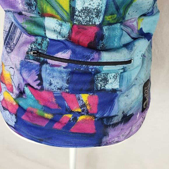 Trashy Cat Cycling Top Women M Made in Italy Graphic Print Zip Up W Pocket EUC - Picture 4 of 10